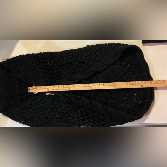 Mud Pie Women’s Crochet Open Front Sweater Cardigan Vest - Picture 7 of 9